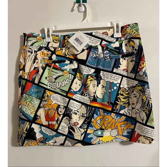 NWT Rare LoudMouth Ladies Comic Strip   Golf Skort “Shank” Sz12 - Picture 2 of 11